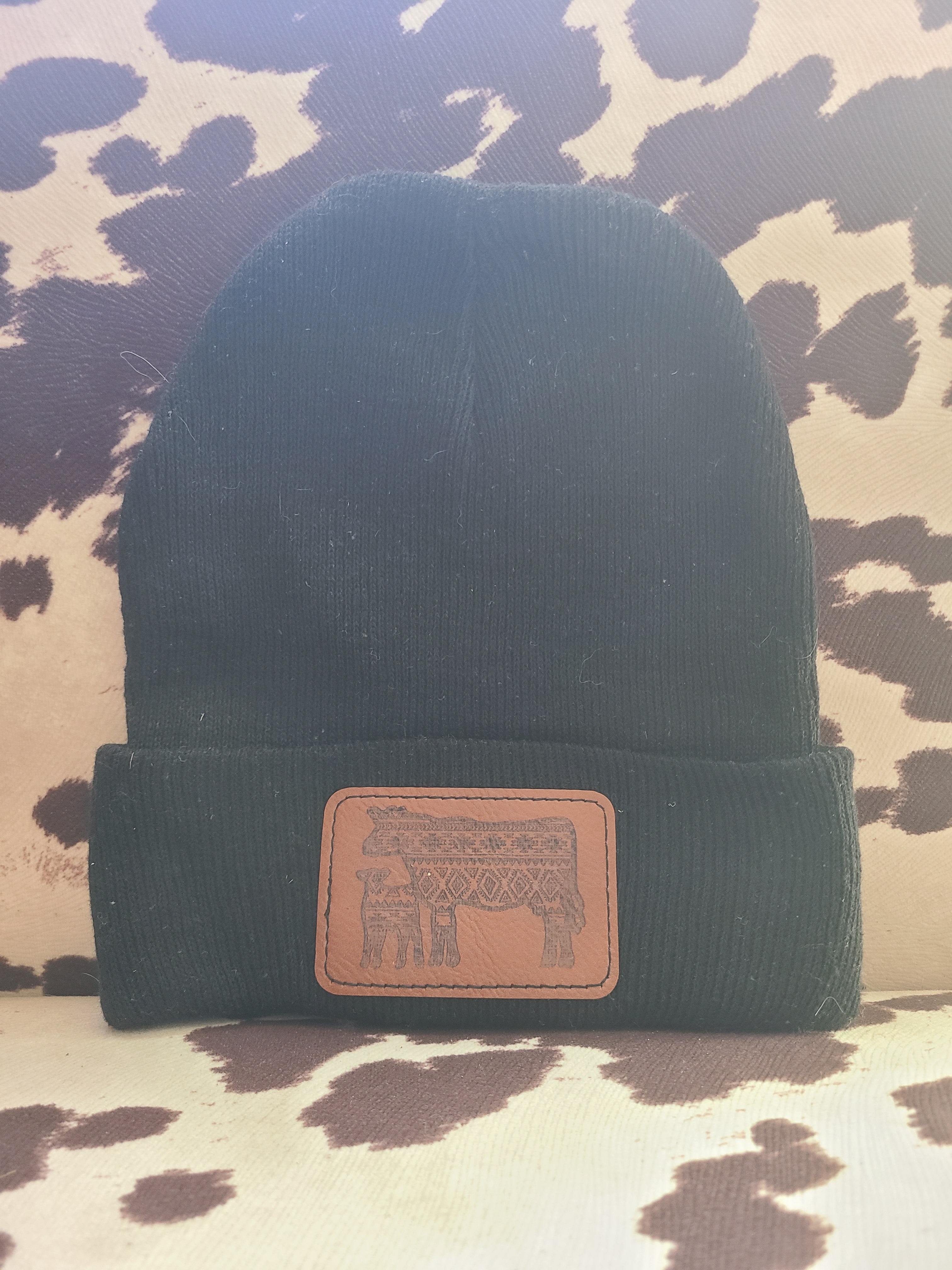 "Aztec Cow/Calf" Beanie