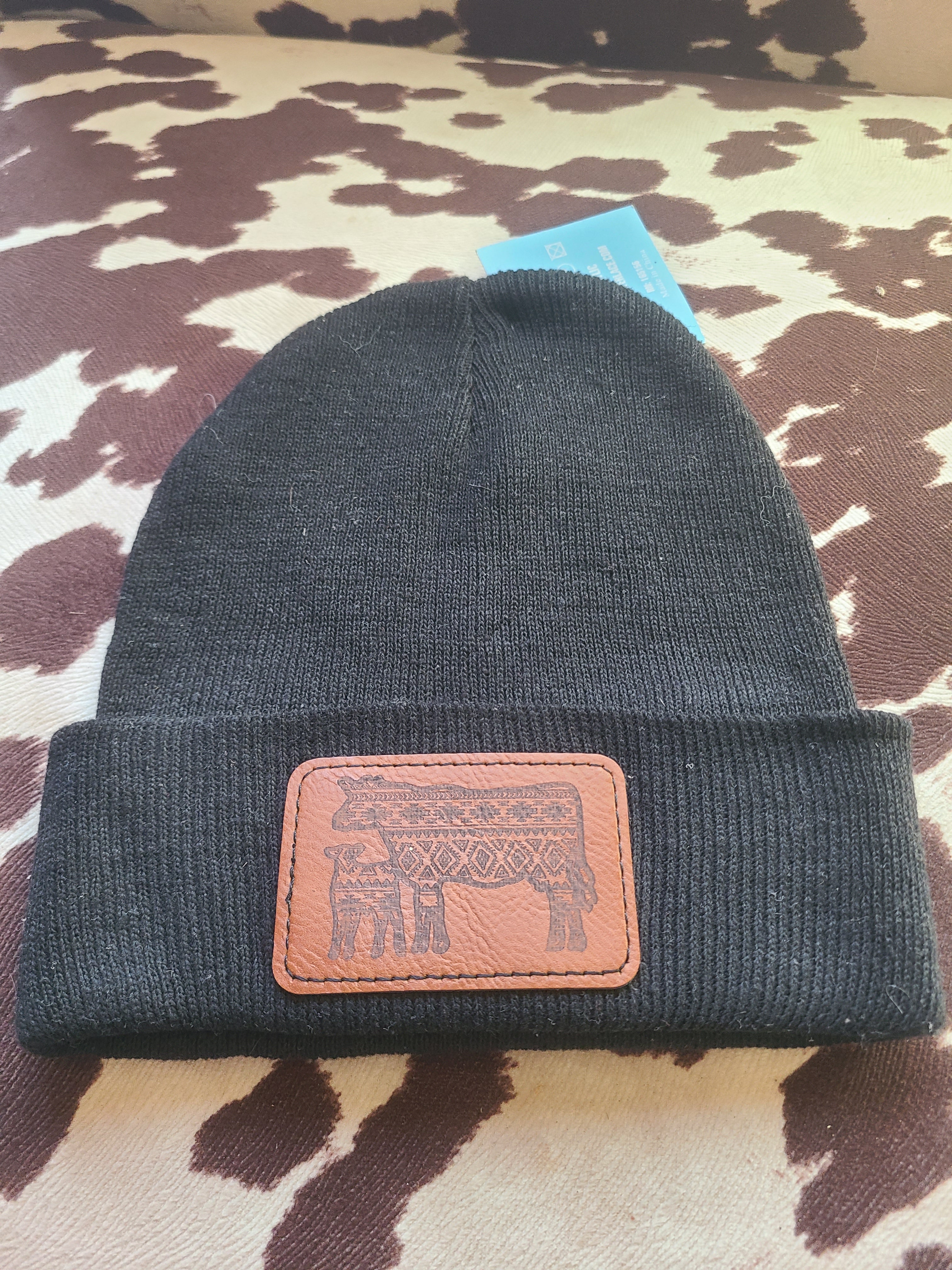 "Aztec Cow/Calf" Beanie